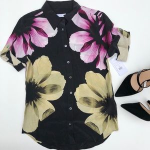 Equipment Short Sleeve Slim Signature Floral